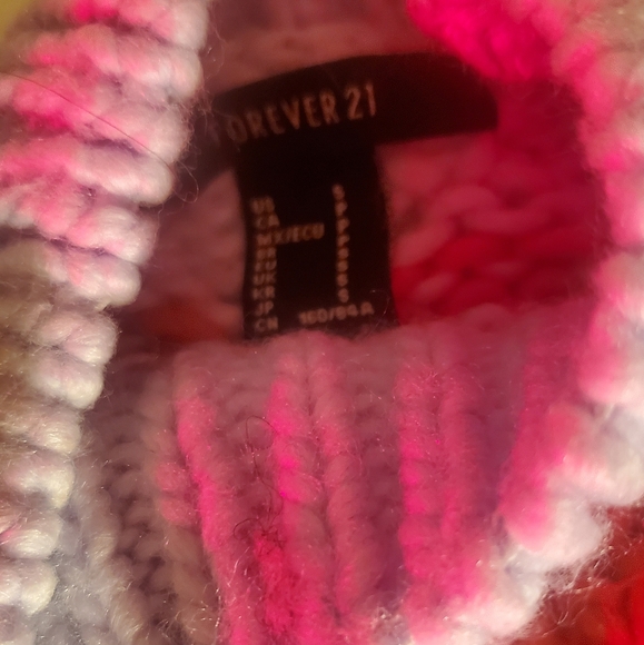 Forever 21 mock neck multicolored sweatshirt fuzzy!!! - Picture 2 of 5